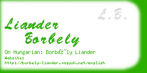 liander borbely business card